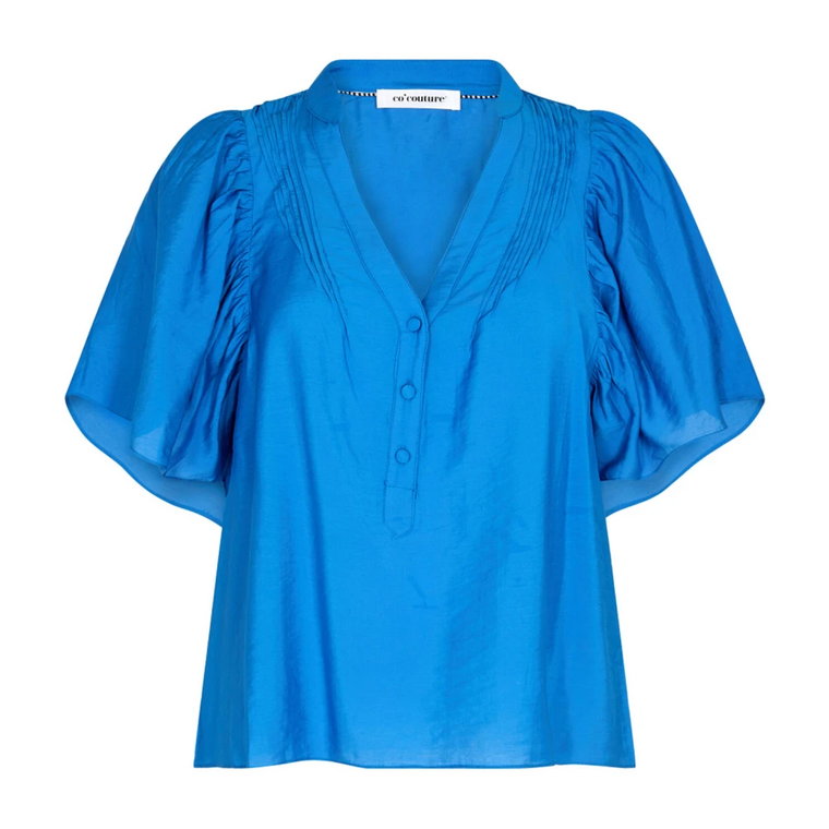 Kobieca Pintuck Top Bluzka - New Blue Co'Couture