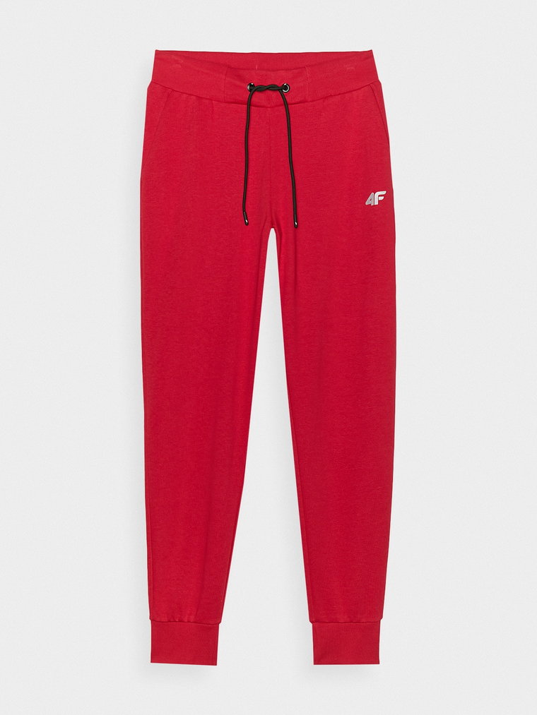 Spodnie dresowe joggery damskie - czerwone