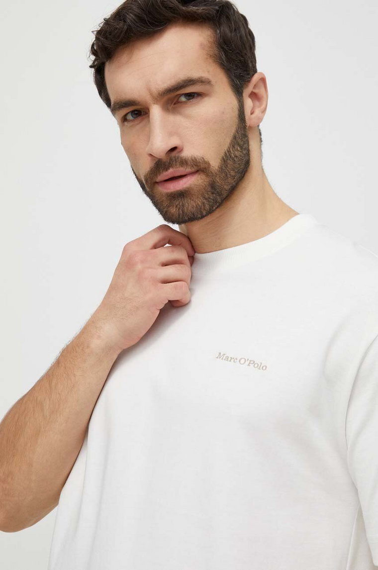 Marc O'Polo t-shirt bawełniany męski kolor biały gładki 422208351374