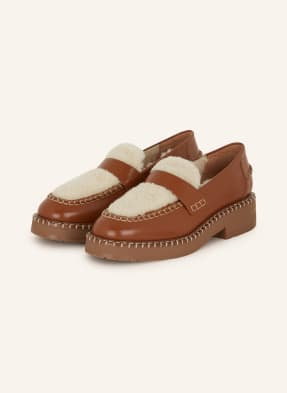 Chloé Loafersy Noua Z Prawdziwym Futrem braun