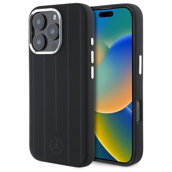 Mercedes MEHMP16L23SUVSK iPhone 16 Pro    6.3" czarny/black hardcase Silicone Vertical Tonal Stripes MagSafe