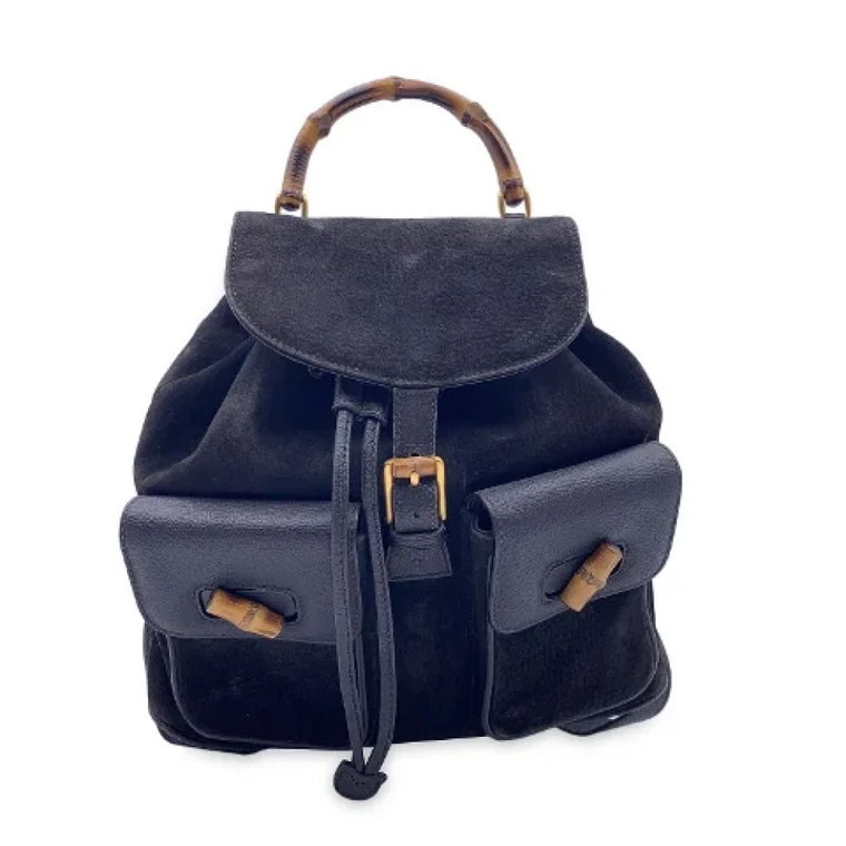 Pre-owned Suede backpacks Gucci Vintage