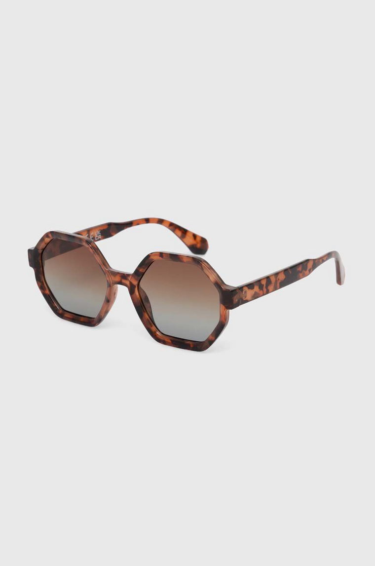 Answear Lab okulary przeciwsłoneczne Z POLARYZACJĄ damskie kolor brązowy