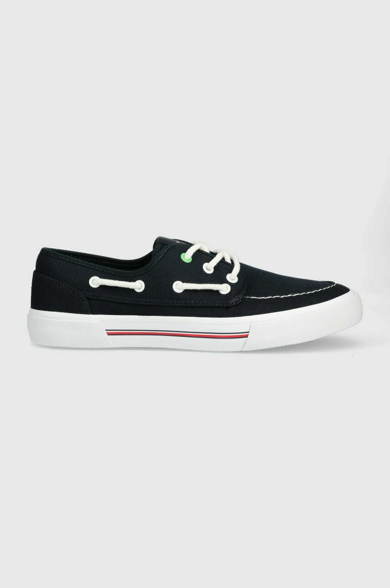 Tommy Hilfiger tenisówki CORE BOAT SHOE CANVAS męskie kolor granatowy FM0FM04510