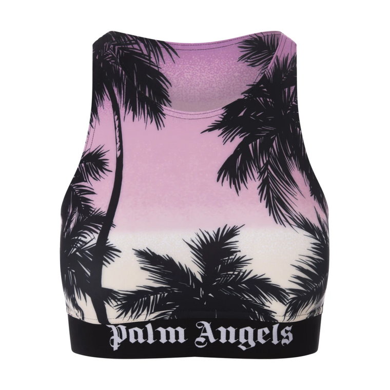 Sunset Palm Sportowy Crop Top Palm Angels