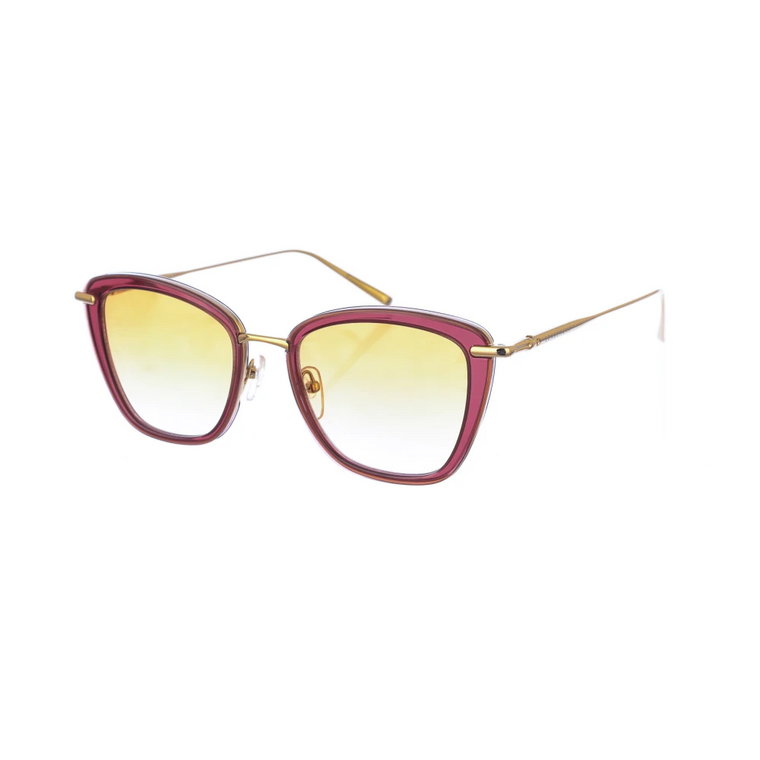 Brązowo-Złote Okulary przeciwsłoneczne o kształcie owalnym z ochroną UV Longchamp