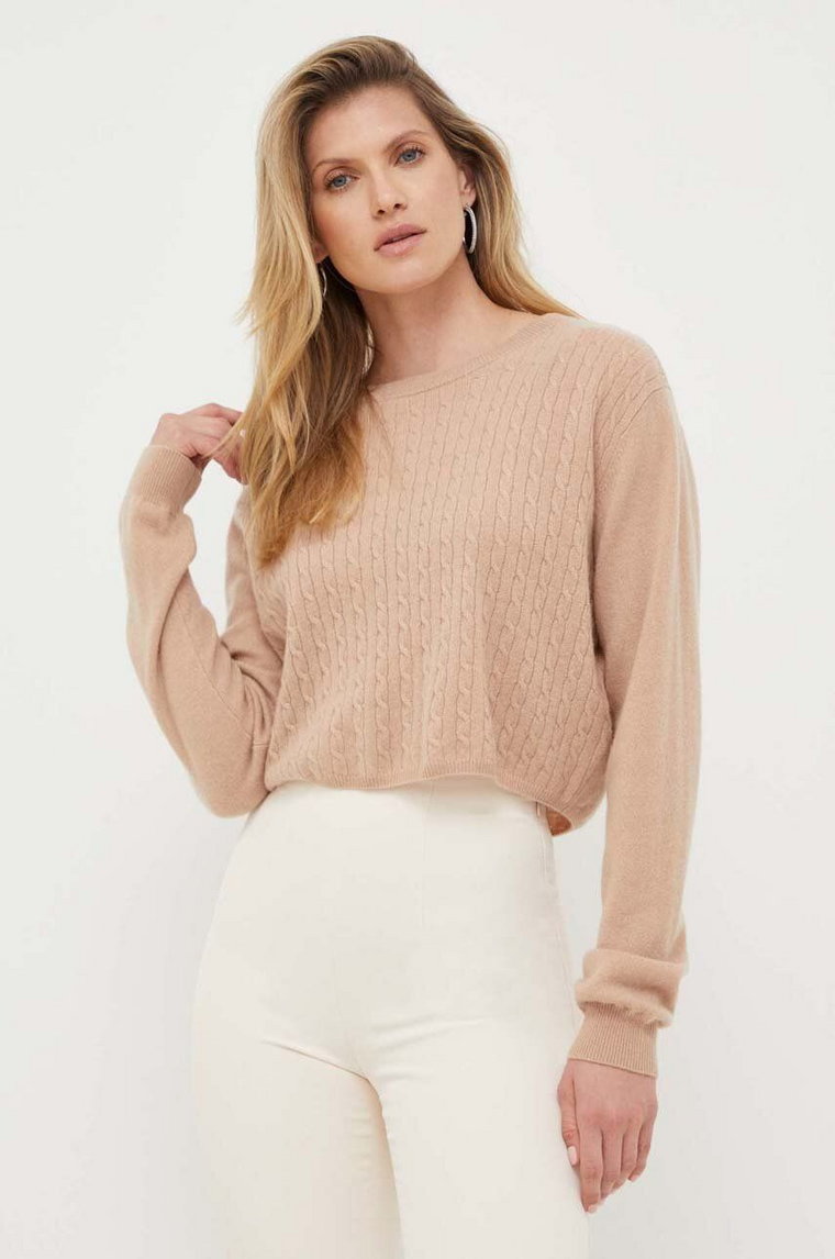 Custommade sweter kaszmirowy Trina kolor beżowy lekki