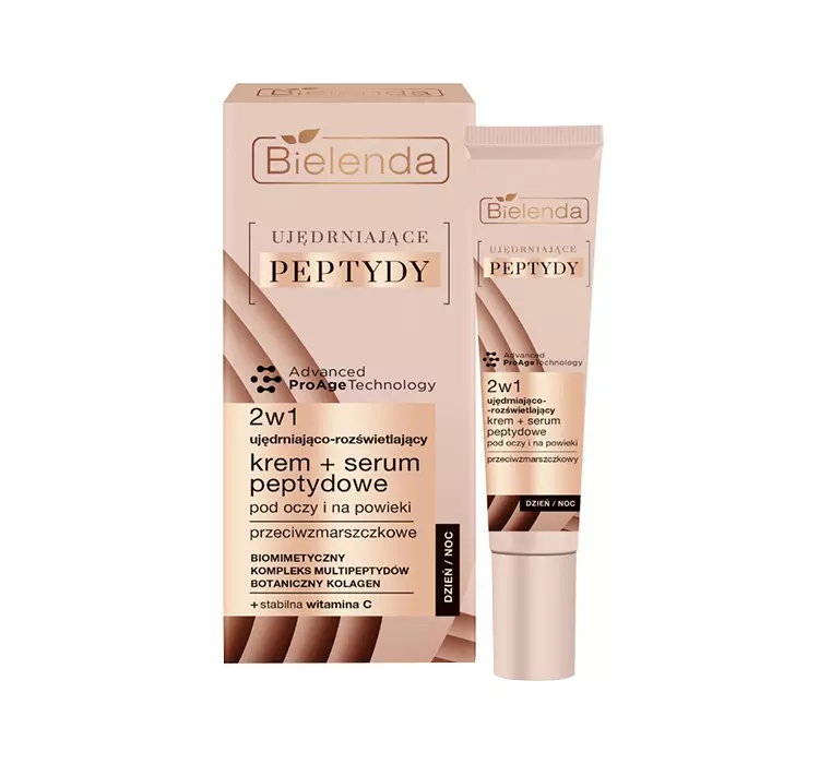 BIELENDA UJĘDRNIAJĄCE PEPTYDY KREM + SERUM PEPTYDOWE 2W1 POD OCZY I NA POWIEKI 15ML