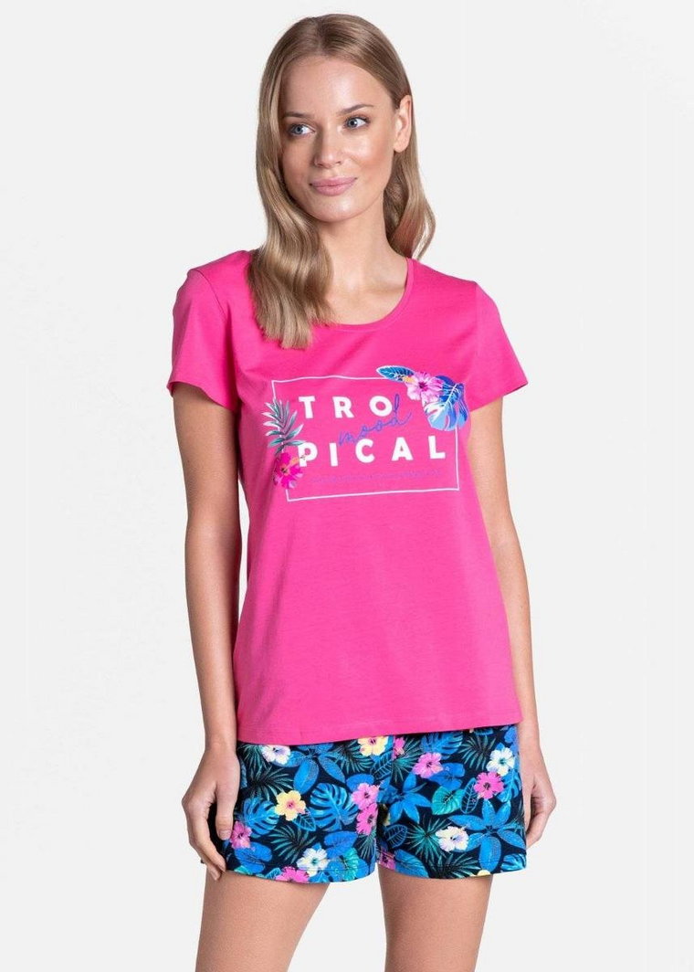 Piżama damska Henderson Tropicana różowa - L