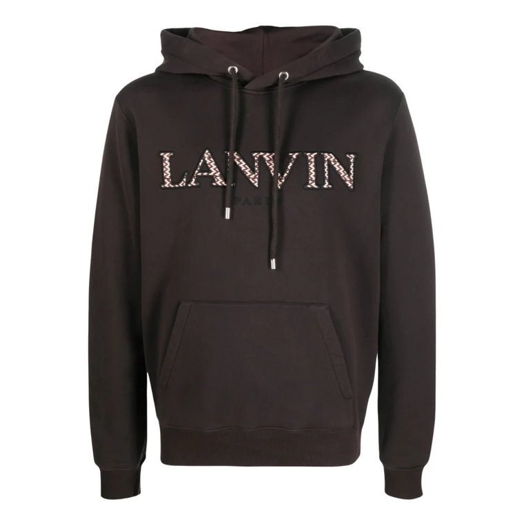 Brązowy Sweter z Kapturem w Zigzag Lanvin