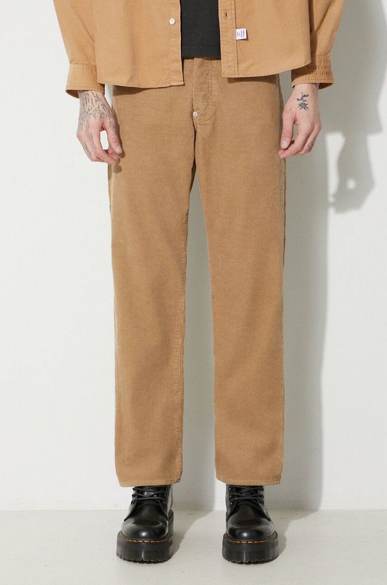 Human Made spodnie sztruksowe Corduroy Work kolor beżowy proste HM26PT013