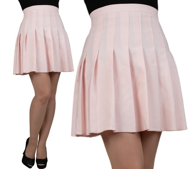 Spódniczka mini TENNIS SKIRT pudrowo różowa plisowana PRODUKT POLSKI lolita