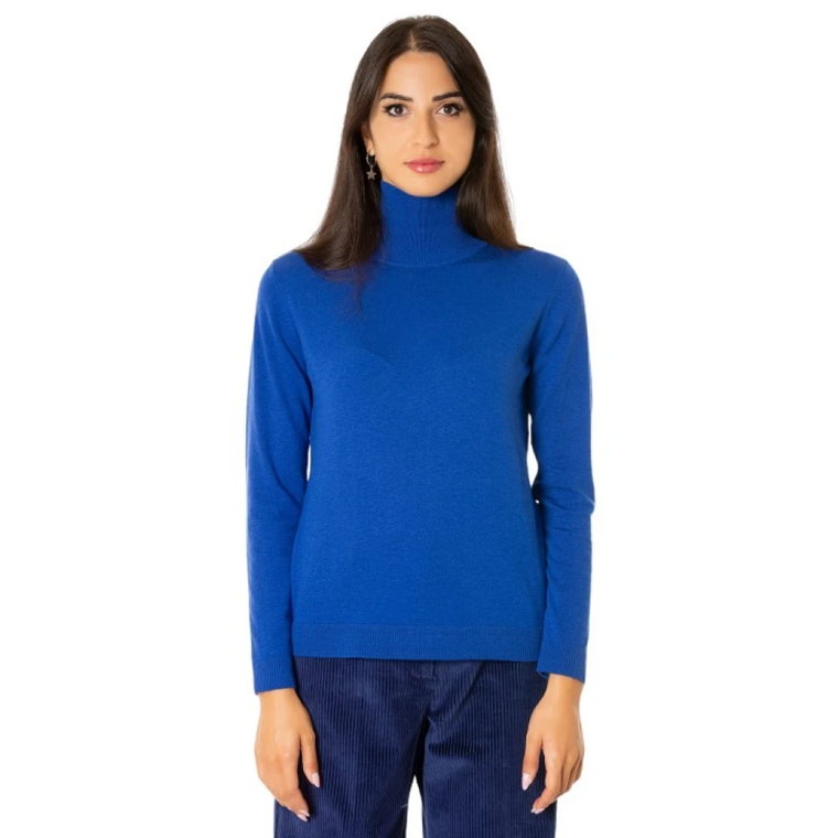 Granatowy Sweter z Golfem Max Mara Weekend