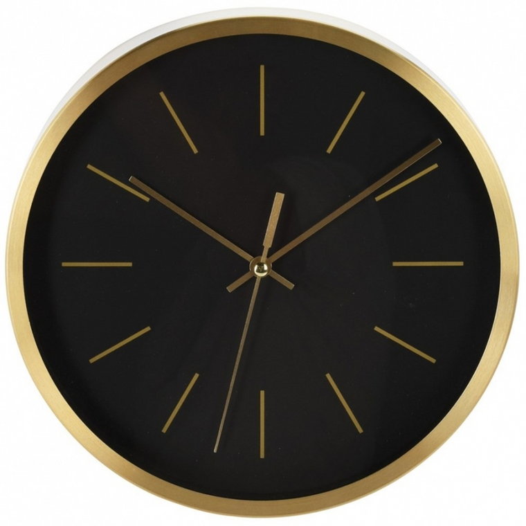 Zegar ścienny czarny złoty 25 cm kod: O-569933-C