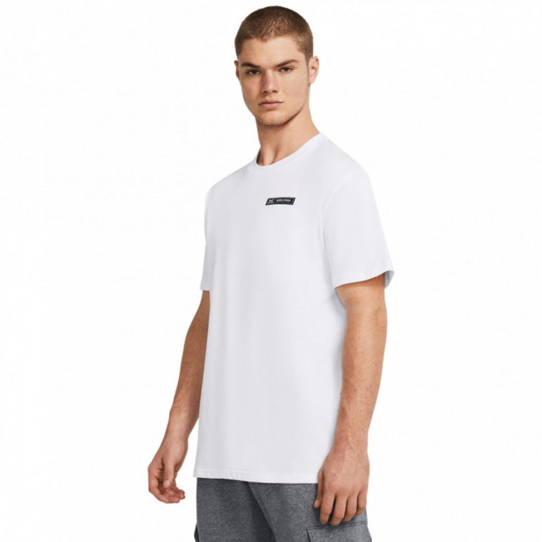 Męski t-shirt z nadrukiem Under Armour UA HW Armour Label SS - biały