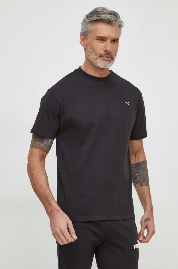 Puma t-shirt bawełniany  MMQ męski kolor czarny gładki 624009