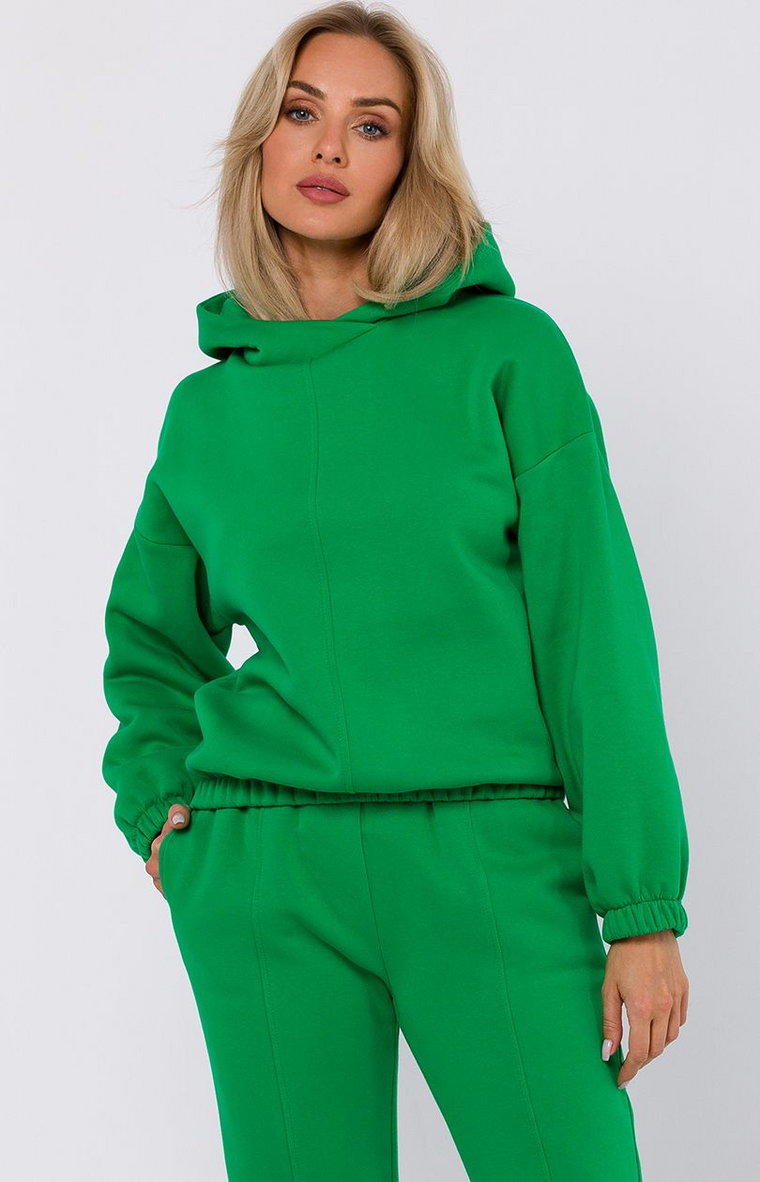 Bluza damska z kapturem soczysta zieleń M759, Kolor intensywna zieleń, Rozmiar L/XL, MOE