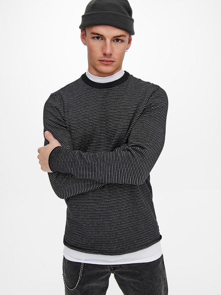 ONLY & SONS Sweter w kolorze granatowym