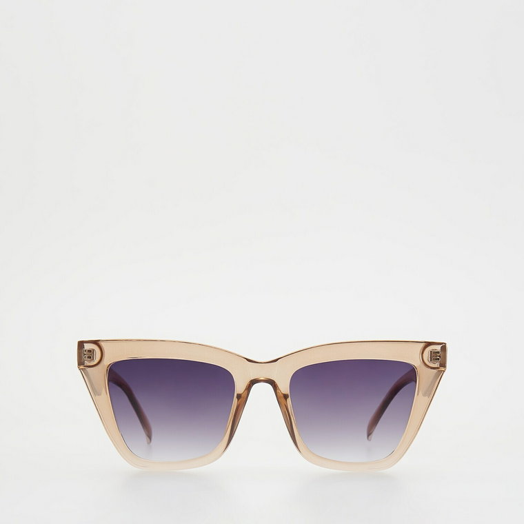 Reserved - Okulary przeciwsłoneczne typu CAT-EYE - brązowy