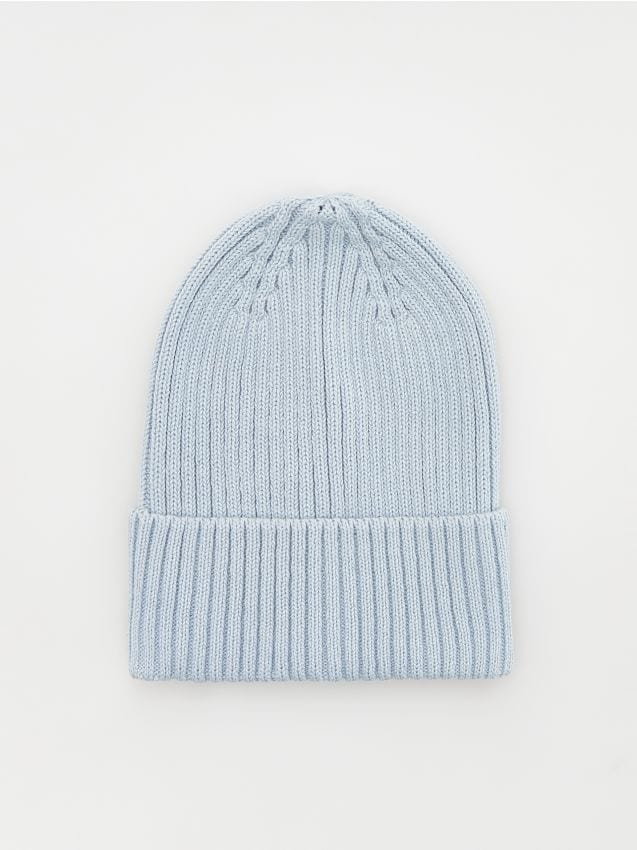 Reserved - Bawełniana czapka beanie - niebieski