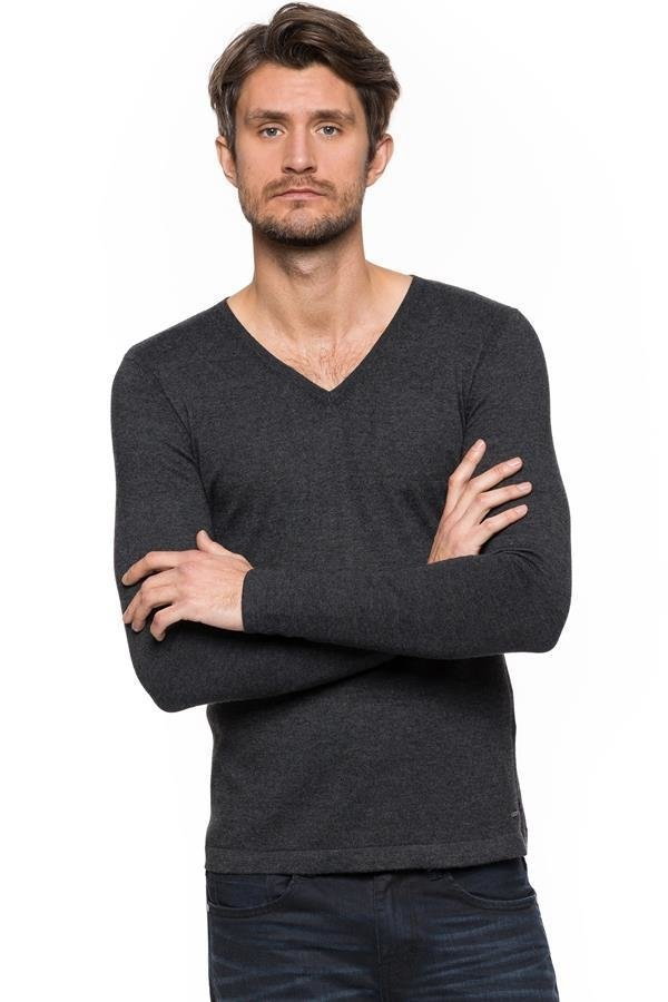 Tom Tailor, Sweter męski, V-Neck With Rib Details, rozmiar XL