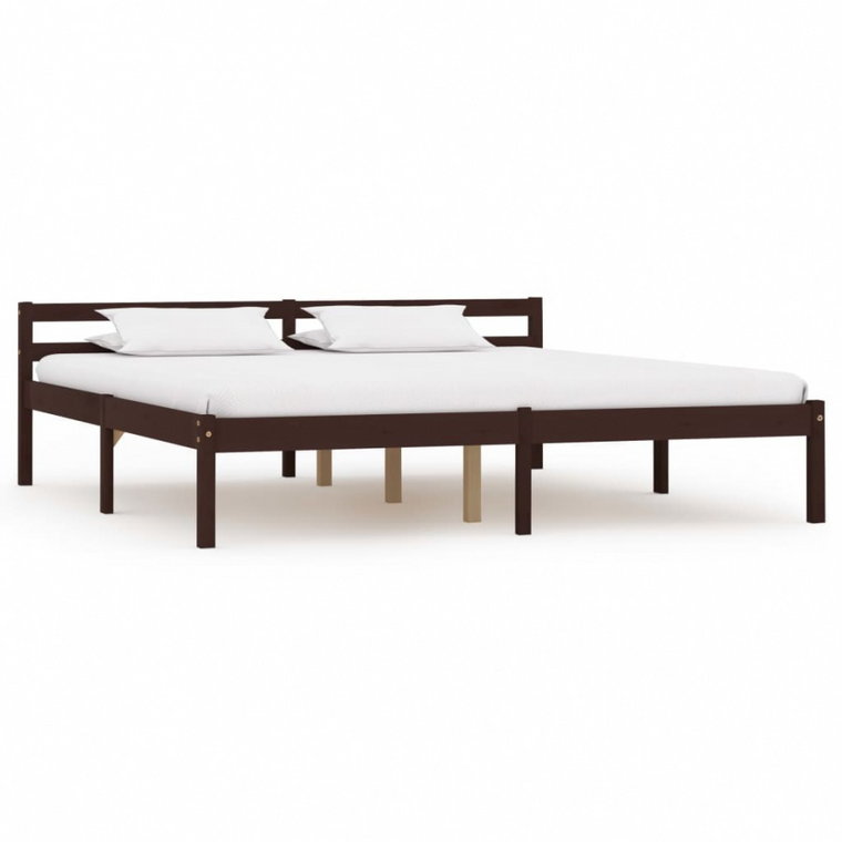 Rama łóżka, ciemnobrązowa, lite drewno sosnowe, 160 x 200 cm kod: V-283206