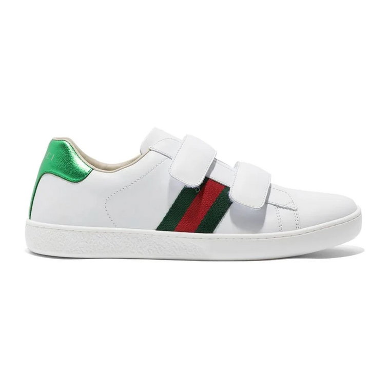 Białe Skórzane Buty Dziecięce Gucci