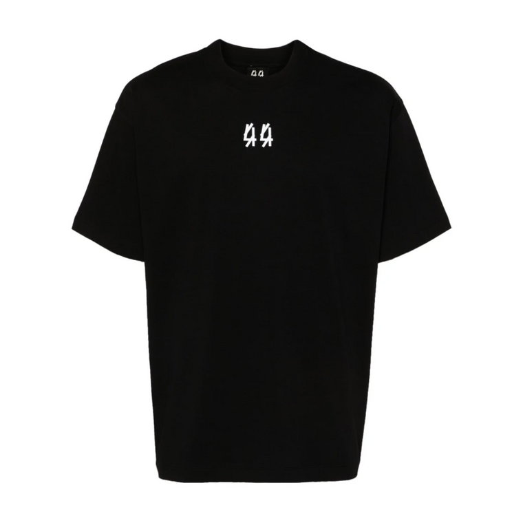 Czarna Koszulka z Logo na Szyi 44 Label Group