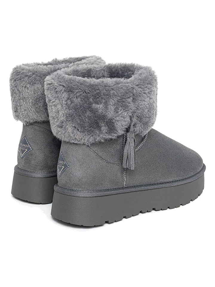 Bottes Femme Pointure 40 Neuves - Cuir Nubuck Gris Style Enfiler