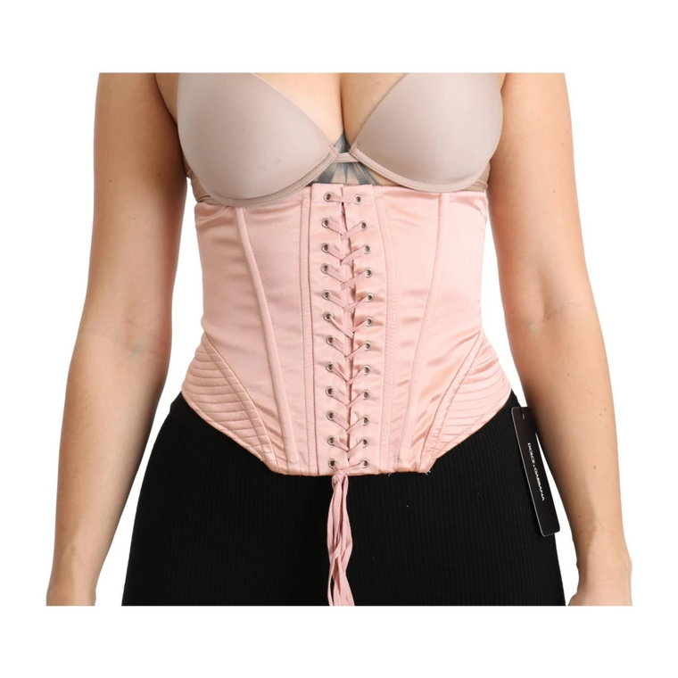 Silk Pink Corset Belt Stretch Waist Strap Top Dolce & Gabbana