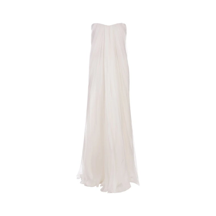 Romantyczna Biała Sukienka z Dżerseju Alexander McQueen