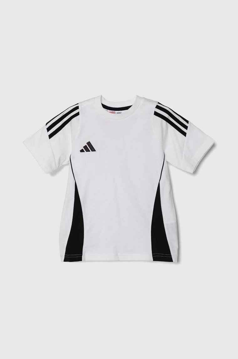 adidas Performance t-shirt bawełniany dziecięcy TIRO24 SWTEEY kolor biały z aplikacją