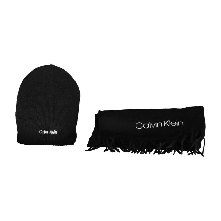 Black Polyester Scarf Calvin Klein