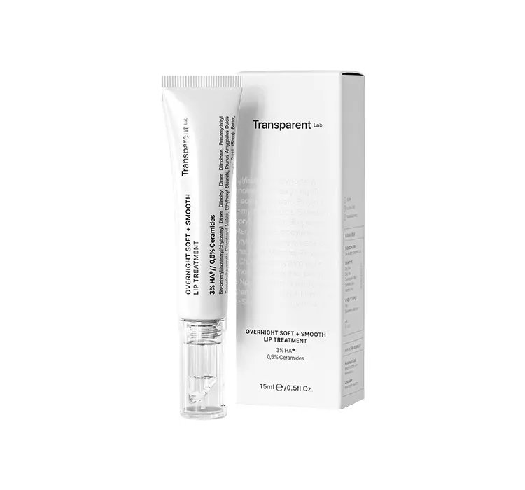 TRANSPARENT LAB OVERNIGHT SOFT + SMOOTH LIP TREATEMENT WYGŁADZAJĄCA NOCNA MASKA DO UST 15ML