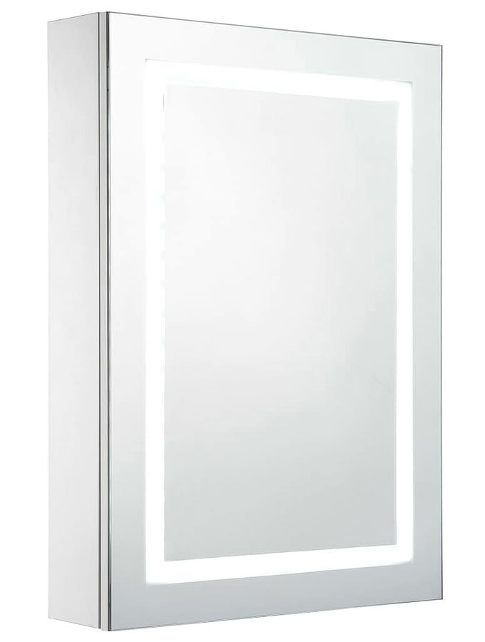 Biała szafka łazienkowa z lustrem i LED - Overox