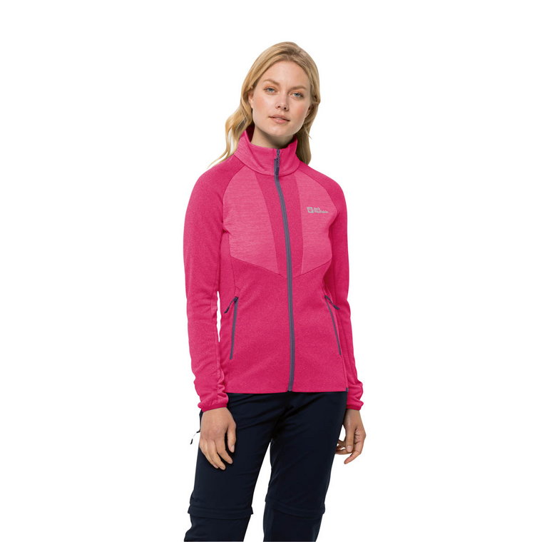 Bluza polarowa damska Jack Wolfskin BLATTSTEIG FZ W cameopink - XS