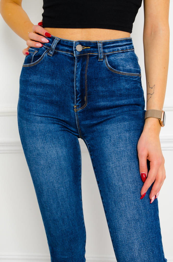 SPODNIE JEANSOWE SKINNY PUSH UP- CIEMNY JEANS