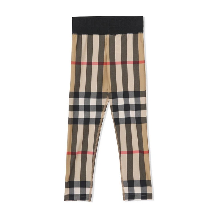 Elastyczne Legginsy w Kratę dla Dziewczynek Burberry