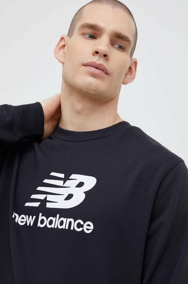 New Balance bluza męska kolor czarny wzorzysta MT31538BK-8BK