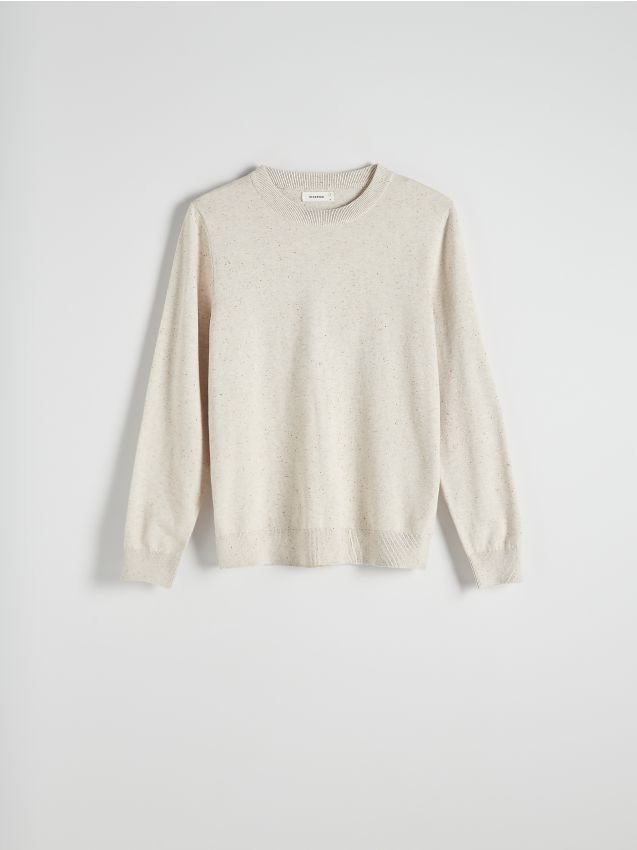 Reserved - Bawełniany sweter - beżowy