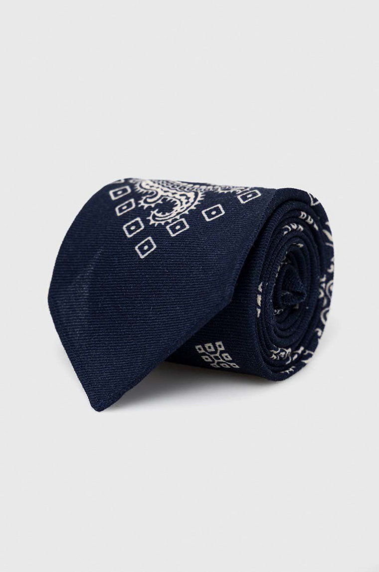 Polo Ralph Lauren krawat wełniany kolor granatowy