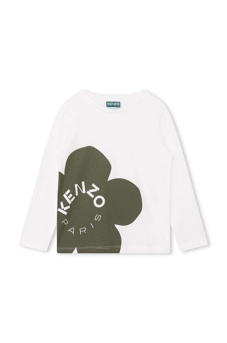 Kenzo Kids longsleeve bawełniany dziecięcy kolor biały z nadrukiem