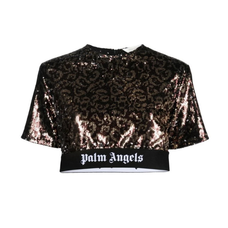 Sequins Logo Tee - Stylowe koszulki Palm Angels