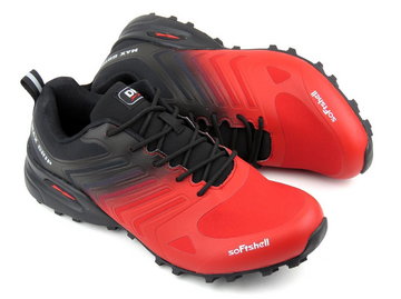 Buty męskie trekkingowe z Softshell - DK VB16571, czarno-czerwone