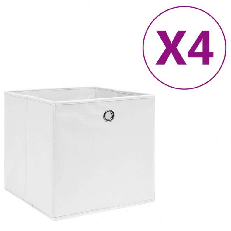 Pudełka z włókniny, 4 szt., 28x28x28 cm, białe kod: V-325207