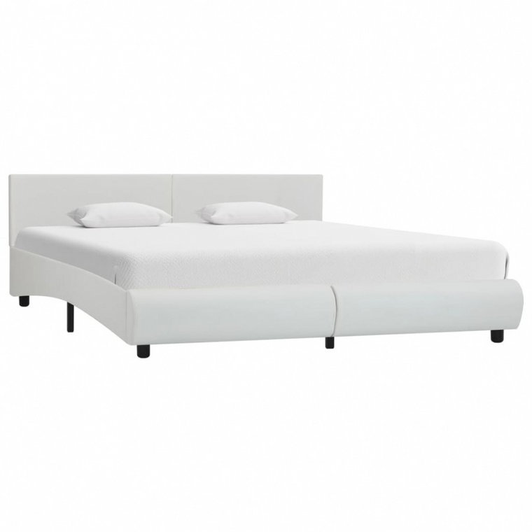 Rama łóżka, biała, sztuczna skóra, 180 x 200 cm kod: V-285461