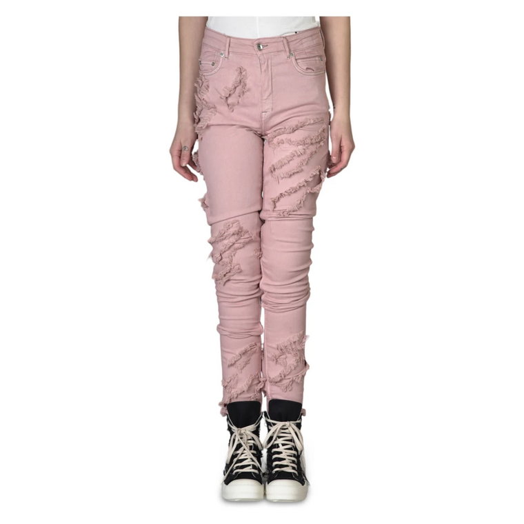 Edgy Slashed Skinny Jeans Rick Owens