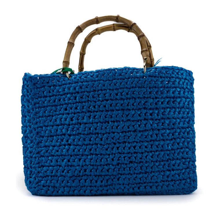 Niebieska Torba Shopper Crochet Chica London