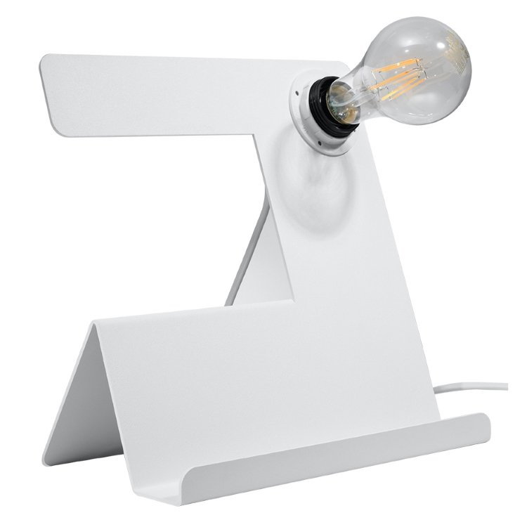 Lampa biurkowa INCLINE biała industrialny niereguralny włącznik SL.0668 Sollux Lighting