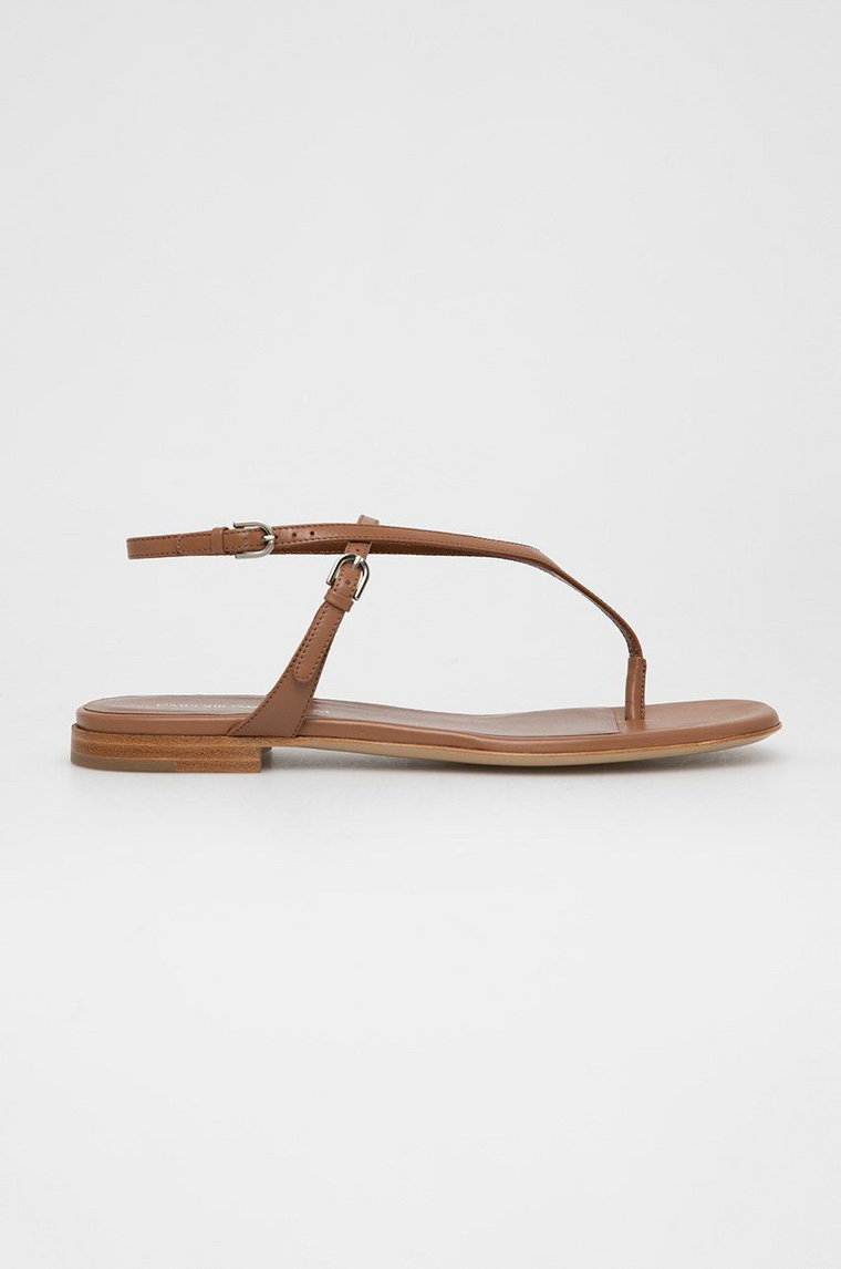 Emporio Armani sandały skórzane damskie kolor brązowy X3Q077 XF261 00021